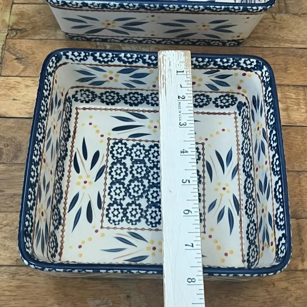 Temptations By Tara Old World Blue Floral Baking Dishes 1 & 1.5 Quart